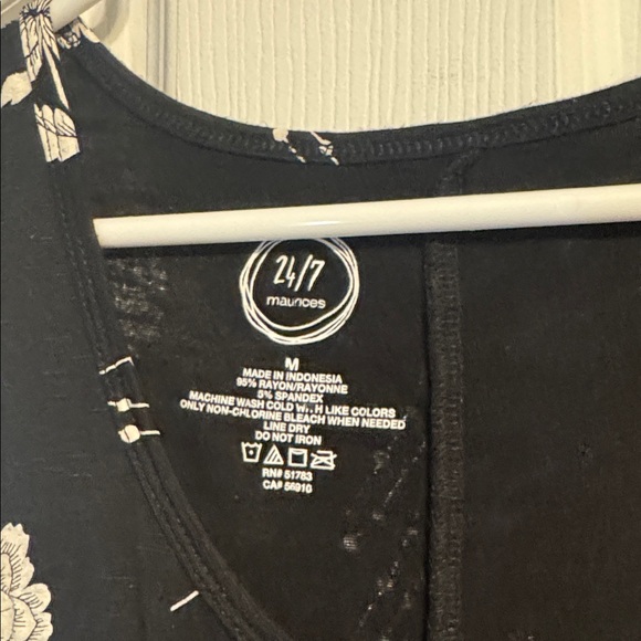 Maurices Black and White Floral Tank Top - Picture 3 of 3